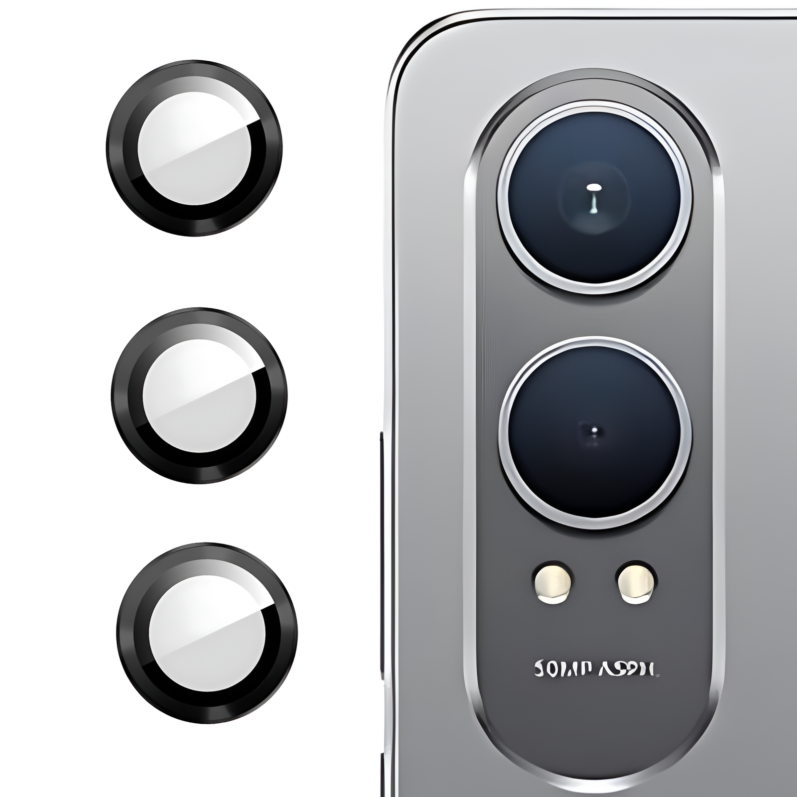 Black Metallic camera ring lens guard for Oneplus Nord Ce 4 Lite - The Hatke