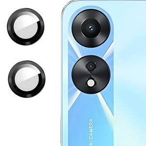 Black Metallic camera ring lens guard for Oppo A78 5G - The Hatke
