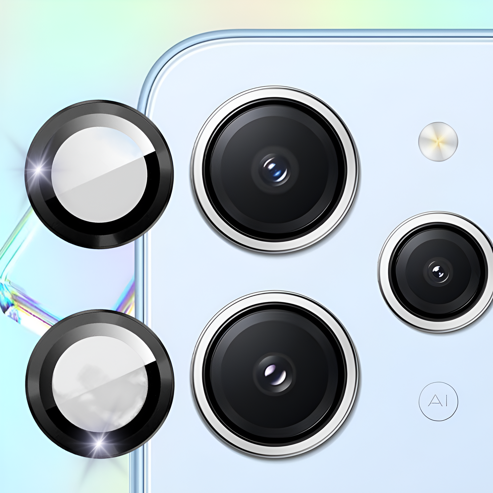 Black Metallic camera ring lens guard for Redmi 12 4G - The Hatke