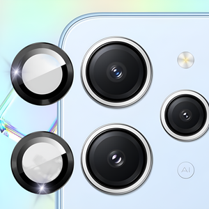 Black Metallic camera ring lens guard for Redmi 12 4G - The Hatke