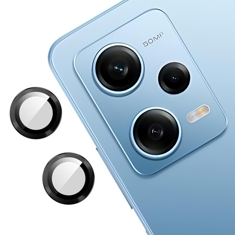 Black Metallic camera ring lens guard for Redmi Note 12 pro - The Hatke