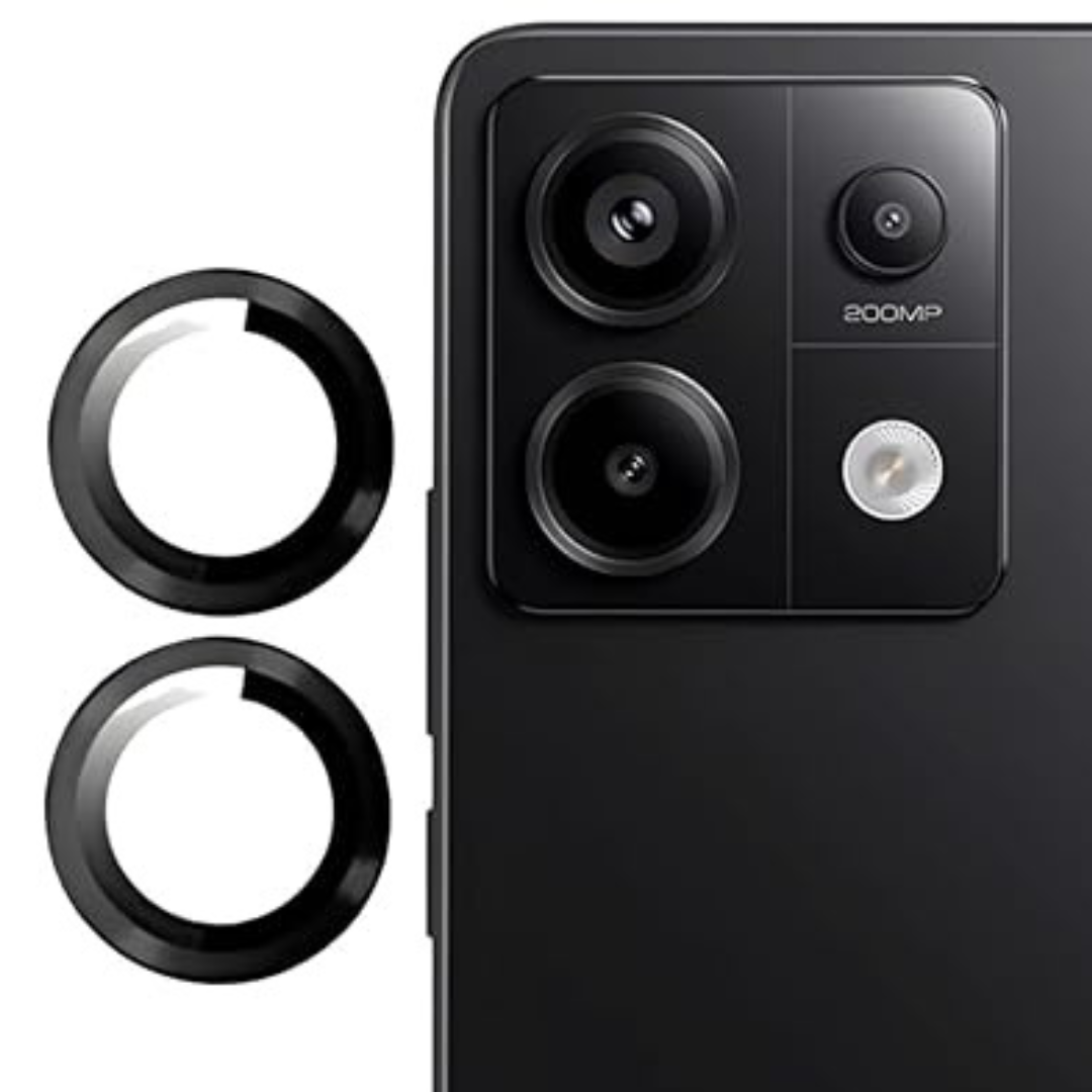 Black Metallic camera ring lens guard for Redmi Note 13 - The Hatke