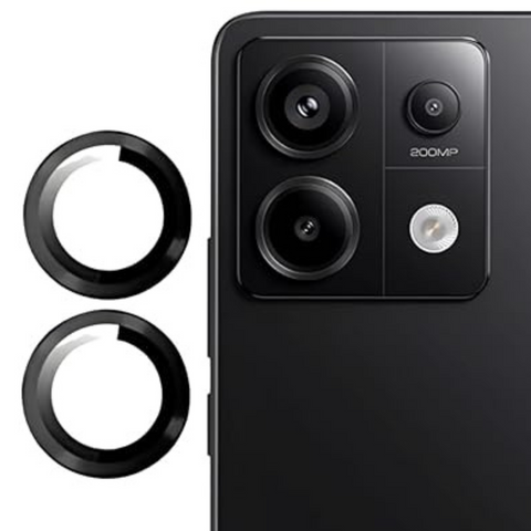 Black Metallic camera ring lens guard for Redmi Note 13 - The Hatke