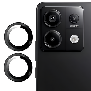 Black Metallic camera ring lens guard for Redmi Note 13 Pro - The Hatke