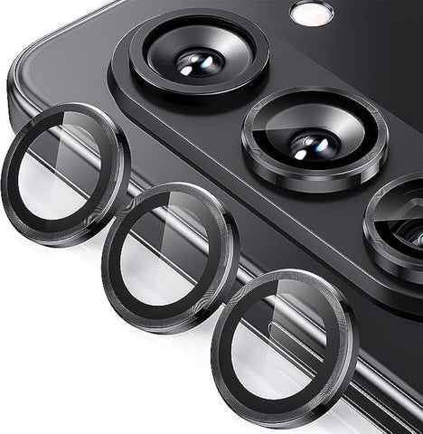 Black Metallic camera ring lens guard for Samsung Galaxy Z Fold 5 - The Hatke