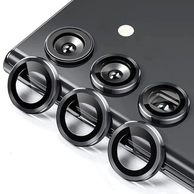 Black Metallic camera ring lens guard for Samsung M35 5g - The Hatke