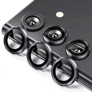 Black Metallic camera ring lens guard for Samsung M35 5g - The Hatke