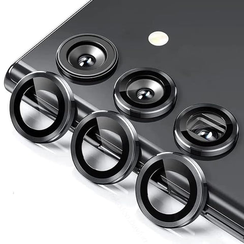 Black Metallic camera ring lens guard for Samsung M35 5g - The Hatke