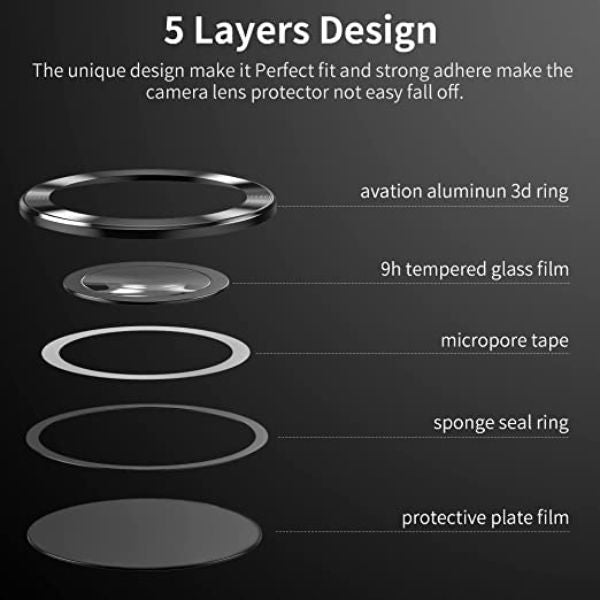 Black Metallic camera ring lens guard for Samsung S23 Ultra - The Hatke