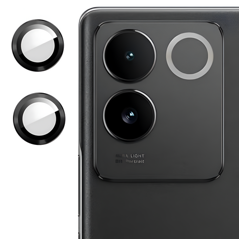 Black Metallic camera ring lens guard for Vivo T2 Pro 5G - The Hatke