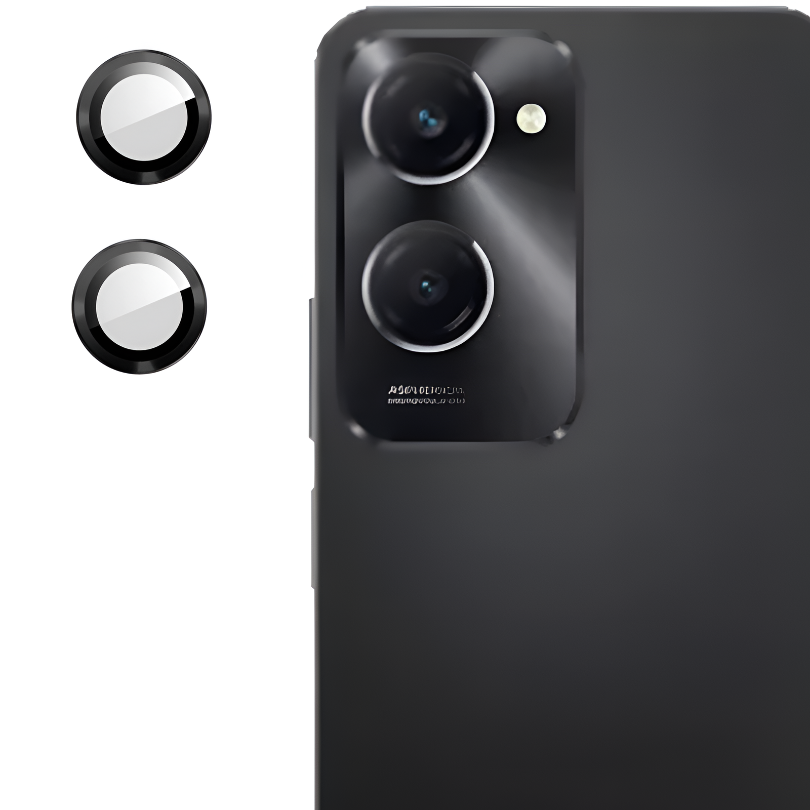 Black Metallic camera ring lens guard for Vivo T3 Lite 5g - The Hatke