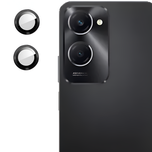 Black Metallic camera ring lens guard for Vivo T3 Lite 5g - The Hatke