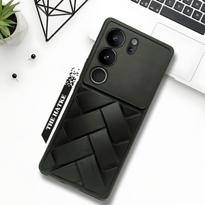 Black Mystic Silicone Case for Vivo V29 Pro - The Hatke