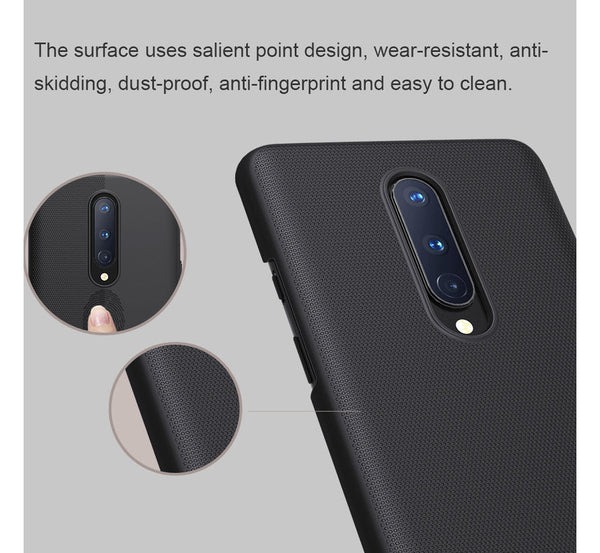 Black Niukin Silicone Case for Oneplus 8 - The Hatke