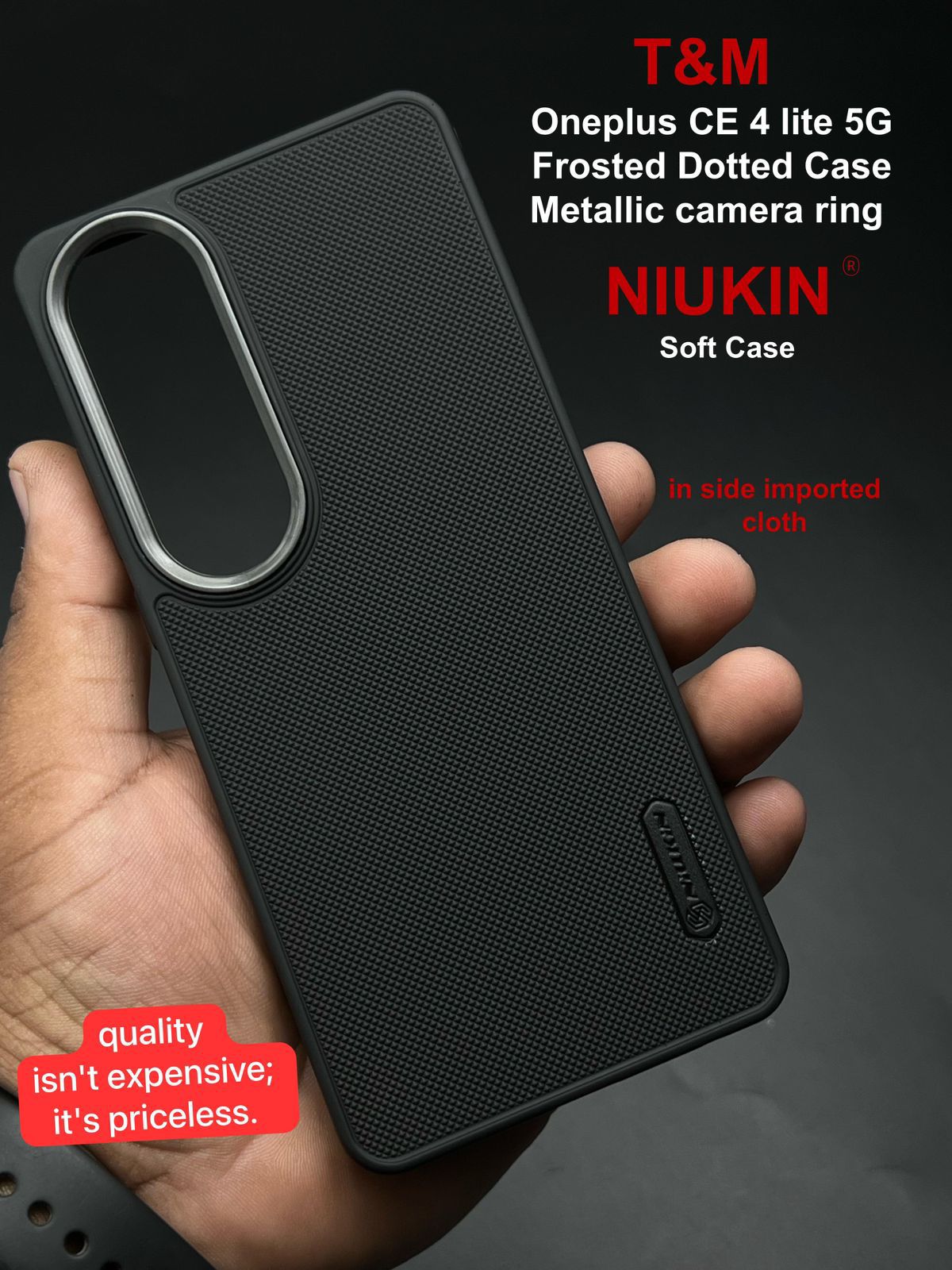 Black Niukin Silicone Case for Oneplus Nord CE 4 Lite - The Hatke