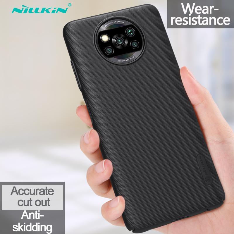 Black Niukin Silicone Case for Poco X3 - The Hatke