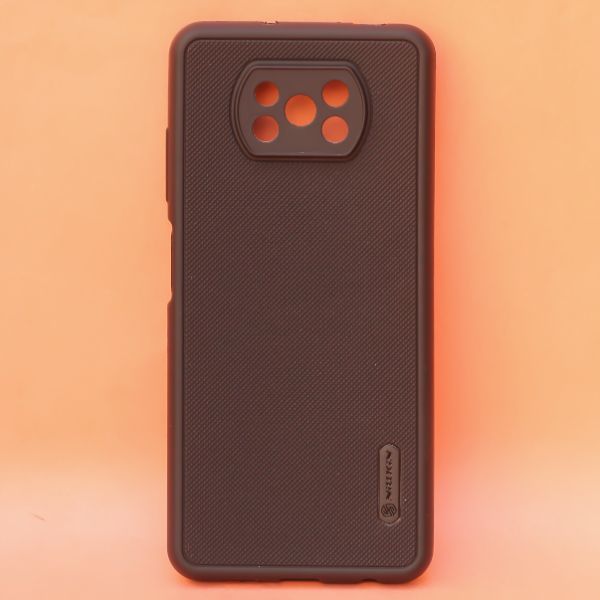 Black Niukin Silicone Case for Poco X3 - The Hatke