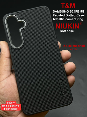 Black Niukin Silicone Case for Samsung S24 FE - The Hatke