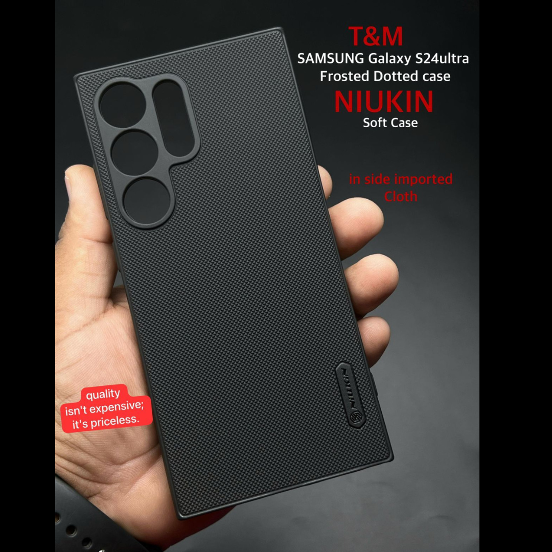 Black Niukin Silicone Case for Samsung S24 Ultra - The Hatke