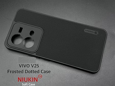 Black Niukin Silicone Case for Vivo V25 - The Hatke