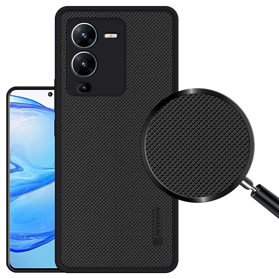 Black Niukin Silicone Case for Vivo V25 Pro - The Hatke