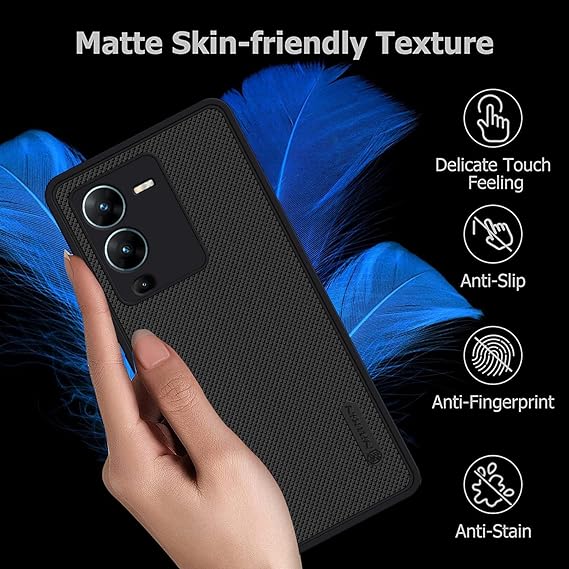 Black Niukin Silicone Case for Vivo V25 Pro - The Hatke