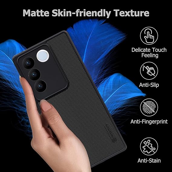 Black Niukin Silicone Case for Vivo V27 Pro - The Hatke