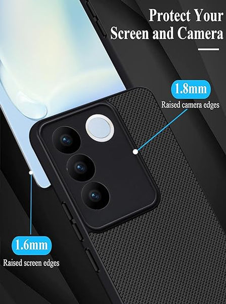 Black Niukin Silicone Case for Vivo V27 Pro - The Hatke