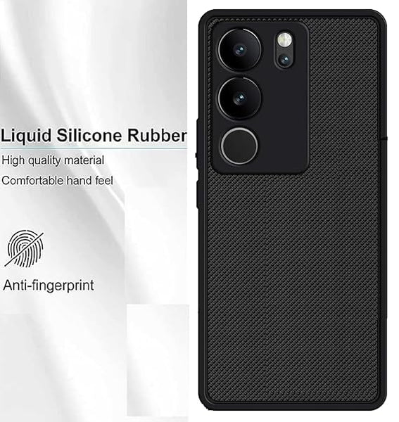 Black Niukin Silicone Case for Vivo V29 5G - The Hatke