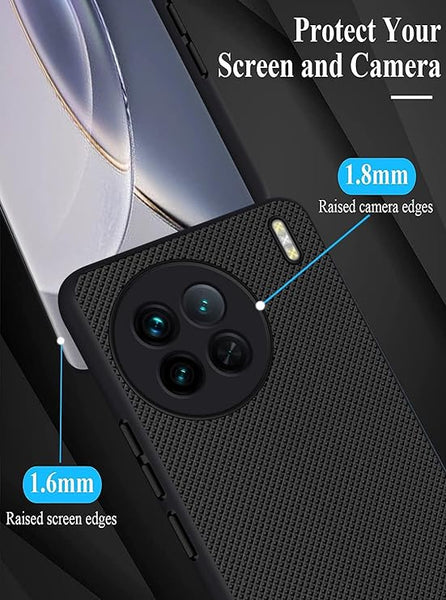 Black Niukin Silicone Case for Vivo X90 5G - The Hatke