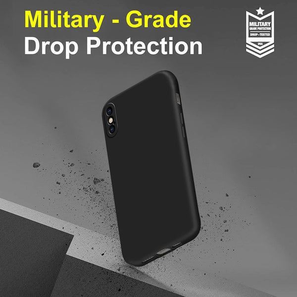 Black Original Camera Safe Silicone Case for Apple Iphone X/xs - The Hatke