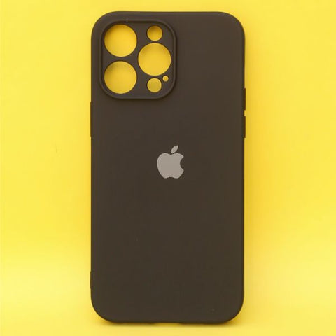 Black Original Camera Safe Silicone case for Apple iphone 13 Pro Max - The Hatke