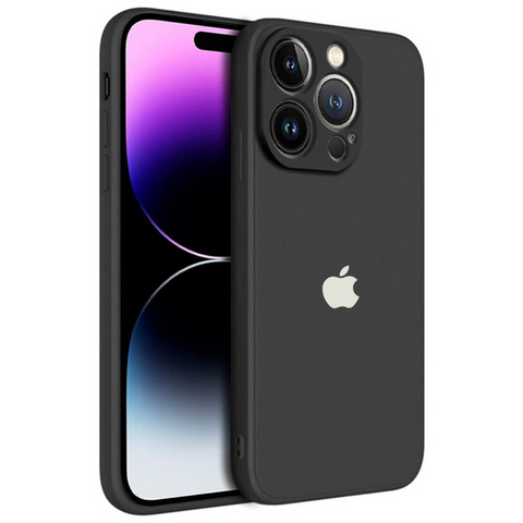 Black Original Camera Safe Silicone case for Apple iphone 15 Pro - The Hatke
