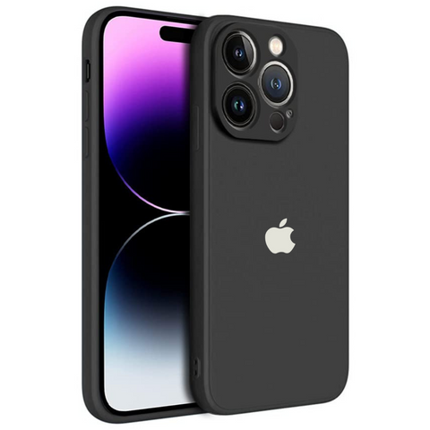 Black Original Camera Safe Silicone case for Apple iphone 15 Pro Max - The Hatke