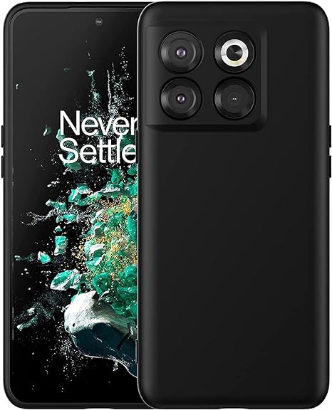 Black Original Camera Safe Silicone case for Oneplus 10t - The Hatke