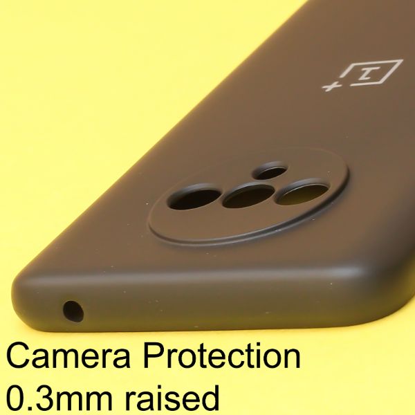 Black Original Camera Safe Silicone case for Oneplus 7T - The Hatke