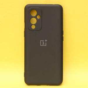 Black Original Camera Safe Silicone case for Oneplus 9 - The Hatke