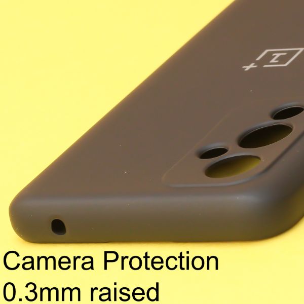 Black Original Camera Safe Silicone case for Oneplus 9 - The Hatke