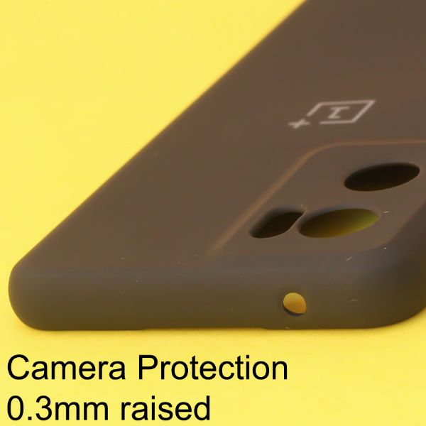 Black Original Camera Safe Silicone case for Oneplus Nord CE 2 - The Hatke