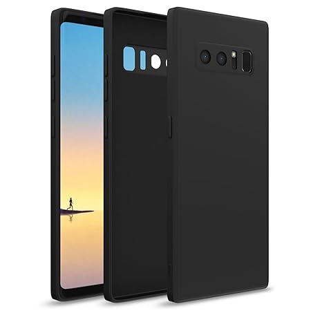Black Original Camera Safe Silicone case for Samsung Note 8 - The Hatke