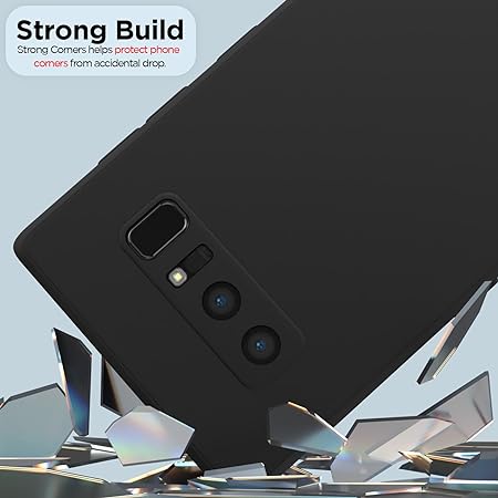 Black Original Camera Safe Silicone case for Samsung Note 8 - The Hatke