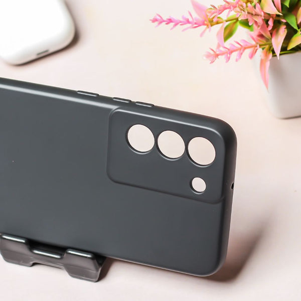 Black Original Camera Safe Silicone case for Samsung S20 FE - The Hatke