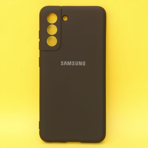Black Original Camera Safe Silicone case for Samsung S21 FE - The Hatke