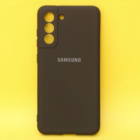 Black Original Camera Safe Silicone case for Samsung S21 FE - The Hatke