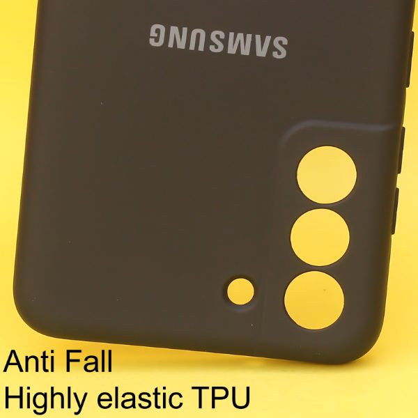Black Original Camera Safe Silicone case for Samsung S21 FE - The Hatke