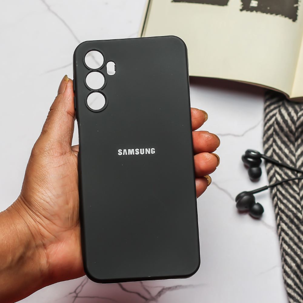 Black Original Camera Safe Silicone case for Samsung S24 Plus - The Hatke