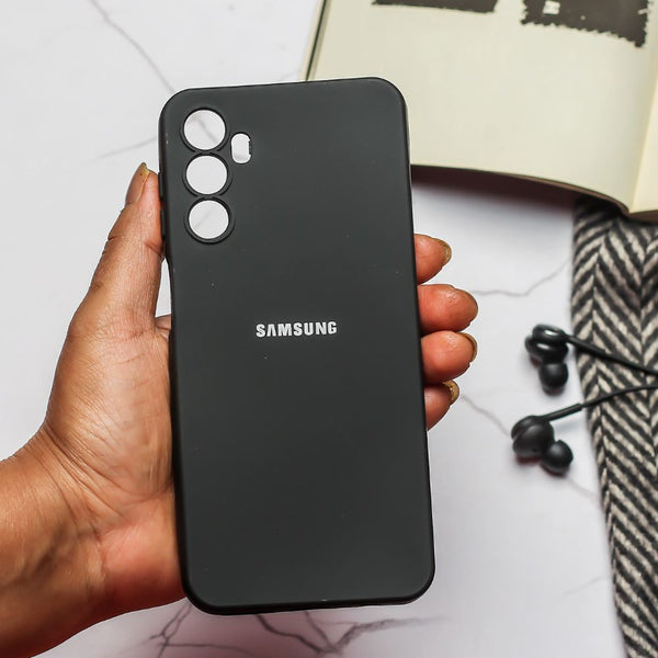 Black Original Camera Safe Silicone case for Samsung S24 Plus - The Hatke