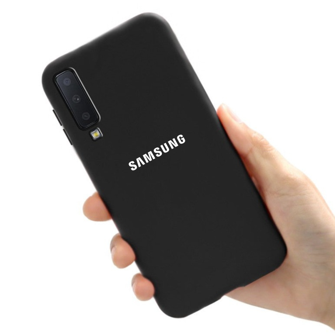 Black Original Silicone Case for Samsung A7 2018 - The Hatke