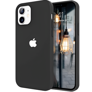 Black Original Silicone case for Apple iphone 12 - The Hatke