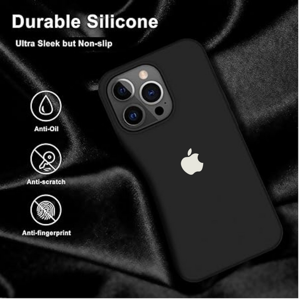 Black Original Silicone case for Apple iphone 12 Pro Max - The Hatke